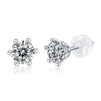 Ensemble de bijoux personnalisé en gros, 6 griffes, plaqué or blanc 18 carats, argent 925, moissanite VVS, pour femmes, hypoallergénique, résistant au ternissement