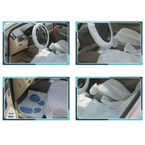 Bán buôn dùng một lần logo rõ ràng nhựa tự động xe Ghế Bảo vệ chỉ đạo Wheel Bìa foot pad bánh đòn bẩy phanh tay bìa - Product Image 4