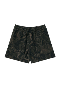 กางเกงขาสั้นชายสไตล์เรโทรสำหรับออกกำลังกายหรือใส่ไปชายหาด ลายพรางต้นไม้ใบไม้แห้ง พร้อมโลโก้ OEM แบบกำห<span class=keywords><strong>น</strong></span>ดเอง เอวยางยืด สไตล์ทางการ - Product Image 3