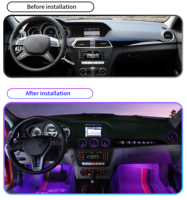 SJC 64 couleurs, éclairage ambiant pour voiture, pour Benz Classe C W204 2008-2014, LHD/RHD, sortie d'air, éclairage intérieur automatique, barre de lumière LED 12v