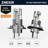 Ampoules de phare LED H4 6000K Blanc Froid Lumière Blanche Intense Kit de Mise à Niveau Mini Taille 1:1 pour l'Amélioration des Phares de Véhicule
