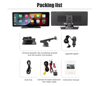 Écran portable 10,26 pouces avec fonction Mirror Link, écran tactile IPS sans fil, écran portable 2K Carplay Android Auto, moniteur Carplay portable