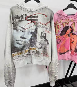 Sudadera Corta Cuadrada de Algodón Premium para Hombre, Sudadera con Capucha Transpirable, Ropa Urbana de Invierno, Sudadera con Capucha con Logotipo Personalizable - Product Image 3