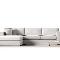 Luxuriöses Italienisches Designer Bogenförmiges U-Ecksofa-Set aus Wildleder-Nubukleder, Modulares Öko-Freundliches Schwammsofa für Apartments und Hotels