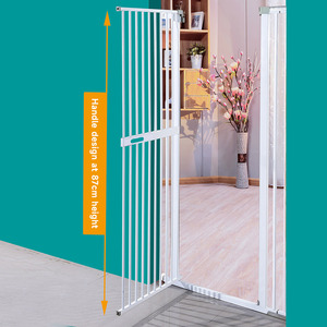 Barrière de sécurité rétractable <span class=keywords><strong>extra</strong></span> haute en acier inoxydable pour animaux de compagnie et enfants - Protection bébé - Étiquette personnalisée - Product Image 4