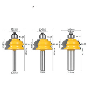 Double Arc Router <b>Bit</b> 18.5mm R6.35 R2.38 Carbide Tipped Straight Shank For Woodworking Trim - Product Image 2