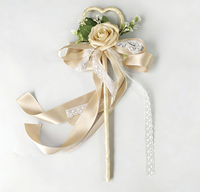 Bouquet de roses artificielles personnalisable pour mariage avec sceptre de mariée et baguette magique pour enfants - Arrangements faits main longue durée
