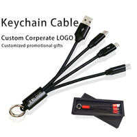 Câble de données USB multifonctionnel portable mini 3-en-1 rapide, chargeur Micro Type C, gadgets USB en nylon et cuivre pur, promotionnel