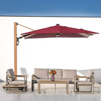 Parasol de jardin autoportant carré de grande taille, à manivelle, rotatif, pour extérieur, patio, mariage, style romain, avec auvent pliant