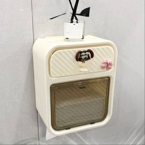 Kotak Organizer plastik pasang dinding, kotak pengatur kosmetik lapisan ganda desain Modern - Product Image 4