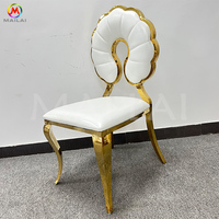 Nouvelle Chaise de Trône Populaire en Acier Inoxydable Doré de Luxe pour Location de Fête, Mariage et Banquet