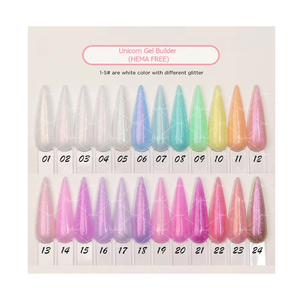 Hema Free Unicom <strong>Gel</strong> Builder Mermaid <strong>Gel</strong> Extension <strong>Nail</strong> Milky Glitter Building <strong>Gel</strong> with Pearly Topping for <strong>Nails</strong> - Product Image 1