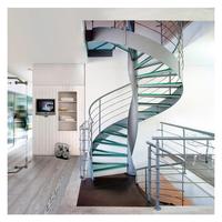 Escalier Prima Stair de luxe pour villa intérieure, marches en verre, rampe en acier trempé, pour piscine, résidence, projet de construction, escalier résidentiel