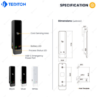 Tediton Système de verrouillage intelligent Meuble de bureau sans clé Armoire de bureau Électronique Maison Nfc Tiroir intelligent Serrure de porte numérique