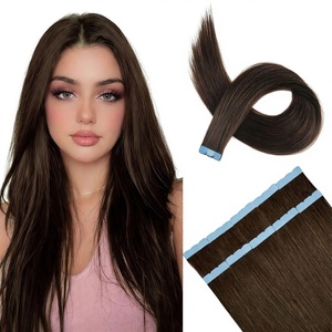 Extensions <span class=keywords><strong>de</strong></span> <span class=keywords><strong>cheveux</strong></span> invisibles brun foncé 14 pouces, mini couleur tendance # 2 mèches <span class=keywords><strong>de</strong></span> <span class=keywords><strong>cheveux</strong></span> 100% Remy pré-collées, double trame, permanentées, 2,65 onces - Product Image 1