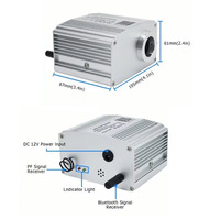Moteur de lumière LED RGBW scintillante 12V 10W + Contrôle par application mobile + Fibre optique 0,75 mm 400 pièces 3 m de long IP33 pour éclairage d'étoiles de voiture