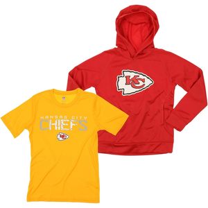 Ensemble sweat à capuche et t-shirt pour jeunes FOXA Kansas City Chiefs, polaire performante, séchage rapide, lot de 2 - Product Image 1