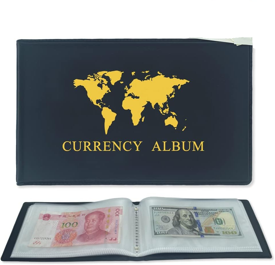 Álbum de monedas de 60 bolsillos, soporte para coleccionar billetes, libro de almacenamiento de Álbum de monedas de 60 bolsillos, soporte para coleccionar billetes, libro de almacenamiento de