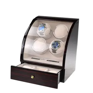 Driklux Grosir LCD Jepang Motor 4 Watch Winder Pribadi Kayu Otomatis Motor Berputar Watch Winder Kotak