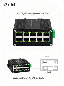 Switch Ethernet Gigabit Mini de Riel DIN E-link LNK-IMC208SGP-SFP Administrado PoE de <span class=keywords><strong>8</strong></span> Puertos <span class=keywords><strong>10</strong></span>/100/1000T 802.3at SFP - Product Image 2