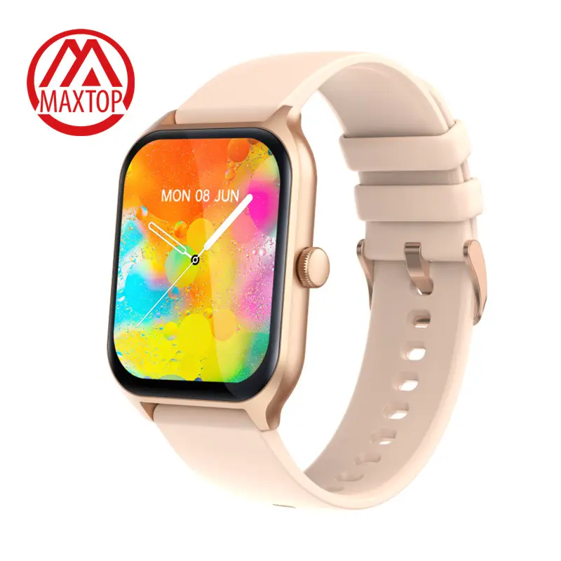 Maxtop Beste Prijs Ce Rohs Full Touch Groot Scherm Slimme Polshorloge Handleiding Bluetooth Calling Connecte App Smart Watch