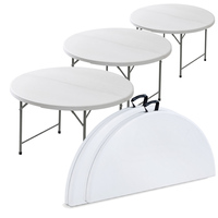 Table pliante en plastique HDPE moderne, légère et robuste, avec poignée de transport, idéale pour les hôtels, les pique-niques en plein air et le camping (vente en gros)