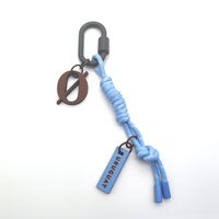 Nouvelle conception de porte-clés coloré avec boucle ovale et pendentif personnalisé, sangle tressée, breloque pour sacs à main et clés de voiture