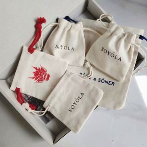 Custom Eco-Friendly <b>Drawstring</b> Pouch Bag Recycled Canvas Biodegradable Dust Bag Logo for <b>Bracelets</b> Rings Glasses Gifts GOTS - Product Image 6