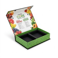 Emballage en carton rigide pour fruits avec doublure en plastique gaufré écologique, boîte cadeau personnalisée en forme de livre avec logo