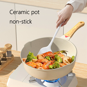 Bán buôn 24/28/32cm Hàn Quốc nhà bếp phẳng sâu chảo không dính <span class=keywords><strong>Fry</strong></span> <span class=keywords><strong>Pan</strong></span> gốm tráng không dính Frying chảo với nắp - Product Image 4