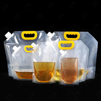 Sac Doypack transparent de 5 litres avec bec verseur et poignée portable, pochette en plastique autoportante pour boissons