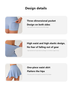 XW-PQ061 à séchage rapide Golf personnalisé taille haute Tennis entraînement Gym vêtements de sport Fitness poche Yoga sport jupes pour les femmes - Product Image 2