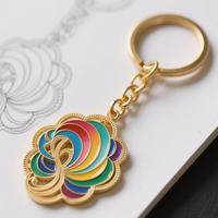 Porte-clés personnalisé en métal de haute qualité avec logo en émail dur ou souple, support de pièces de monnaie, vente en gros