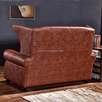 Hochwertiges Modernes Chesterfield-Sofa aus Mikrofaser-Leder Zweisitzer Luxus-Wohnzimmermöbel für Apartments, Villen und Boutique-Hotels