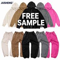 Ensemble sweat à capuche zippé et pantalon de survêtement Y2K pour homme, 100 % coton, tricot thermique, coupe oversize, effet vieilli, style hip-hop, automne