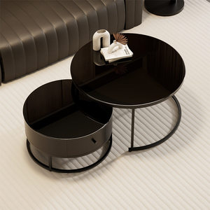 Tavolino da Caffè <span class=keywords><strong>in</strong></span> <span class=keywords><strong>Vetro</strong></span> Temperato di Alta Gamma, Nuovo Design Moderno <span class=keywords><strong>e</strong></span> Semplice di Lusso Leggero per Appartamenti Piccoli <span class=keywords><strong>e</strong></span> Combinazioni di Arredamento per Hotel - Product Image 5