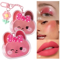 Baume hydratant translucide effet gloss à l'odeur de lapin mignon, blush illuminateur coloré, rouge à lèvres longue tenue pour un look éclatant et doux