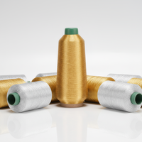 Wholesale High Tenacity 150d Real Golden Lurexy Metallic Yarn Thread for Hand Knitting Embroidery Sewing Weaving MS Type