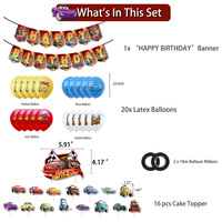 Car Themed Racing Boys Geburtstags feier Dekoration Set Enthält Banner und Latex Ballon Cake Toppers Geburtstags feier Dekor