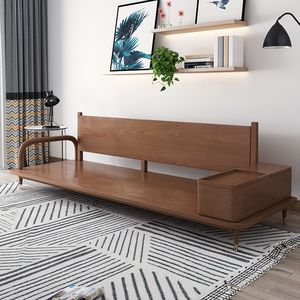 أريكة غرفة معيشة من الخشب الصلب على الطراز الاسكندنافي، أريكة حديثة من قماش وخشب الدردار، أثاث غرفة معيشة على الطراز الياباني متعدد الوظائف - Product Image 4