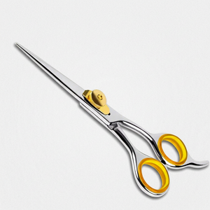 Ciseaux de coiffure professionnels en acier inoxydable, lame tranchante, vis dorée, manche long, pour droitiers, outil de barbier et de coiffure - Product Image 1