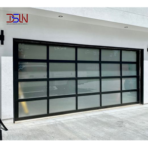 Porte de garage contemporaine en aluminium avec verre trempé, design moderne, électrique et automatique pour maison - Product Image 1
