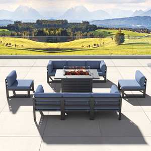 Fulin Sofa de luxe de grande qualité Big Lots en <span class=keywords><strong>rotin</strong></span> pour foyer au gaz Sofa d'extérieur en aluminium Mobilier de jardin - Product Image 3