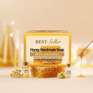 Savon au miel OEM en gros 200g, au beurre de karité et de jojoba, nettoyage en profondeur et nourrissant pour le visage et le corps, tous types de peau, conforme CPNP UE, logo personnalisé - Product Image 1