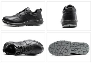 Nuovi stili scarpe da ginnastica di sicurezza in pelle nera leggera comode scarpe da lavoro a taglio basso impermeabili calzature di sicurezza con punta in acciaio - Product Image 3