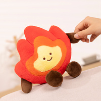 Adorable Peluche Flamme avec Visage Souriant, Rembourrage en Polyester Doux, Forme Rebondissante, Décoration de Bureau Amusante et Mignonne, Anti-Stress, Cadeau Idéal
