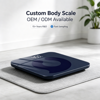 Balance électronique numérique ultra-mince portable avec grande plateforme de 260 mm, écran LED HD facile à lire, en verre, fonctionne sur piles, mesure du poids