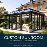 Serres de jardin personnalisées Senfey en aluminium pour l'extérieur, 4 saisons, avec verres isolants acoustiques et trempés pour projets de jardinage