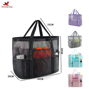 Large Capacity Waterproof <b>Foldable</b> Tote for Women Mesh Pockets <b>Beach</b> <b>Bag</b> for Pool Swim Travel Everyday RTS Bulk Mixed Order - Product Image 1