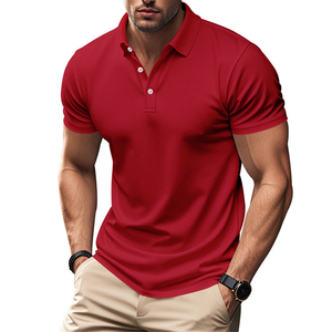 Mùa Hè Men's Polo Áo Sơ Mi Kích Thước Lớn Giản Dị Màu Rắn Ngắn Tay Áo T-Shirt Tùy Chỉnh In Trắng Nhãn Thể Thao Golf Polo Áo Sơ Mi - Product Image 4